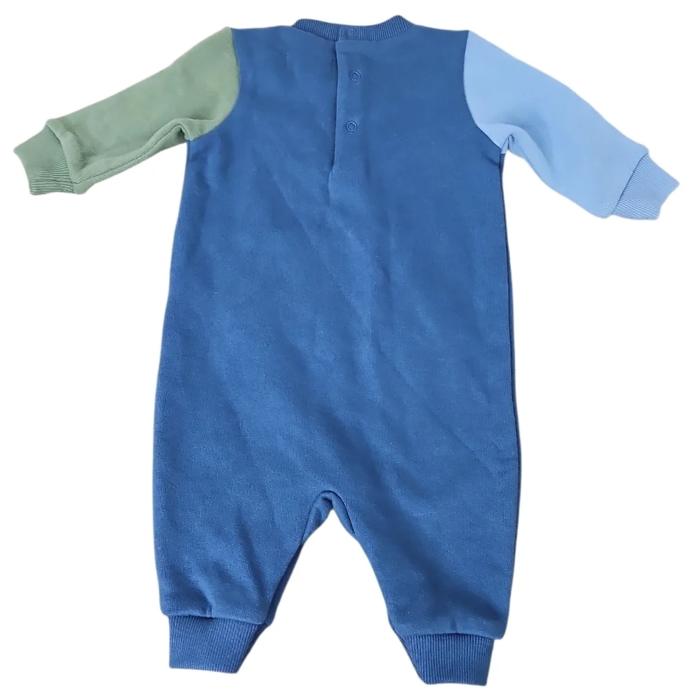 Ralph Lauren Baby Colorblock Long Sleeve One Piece Coverall Fleece Sz 3mos